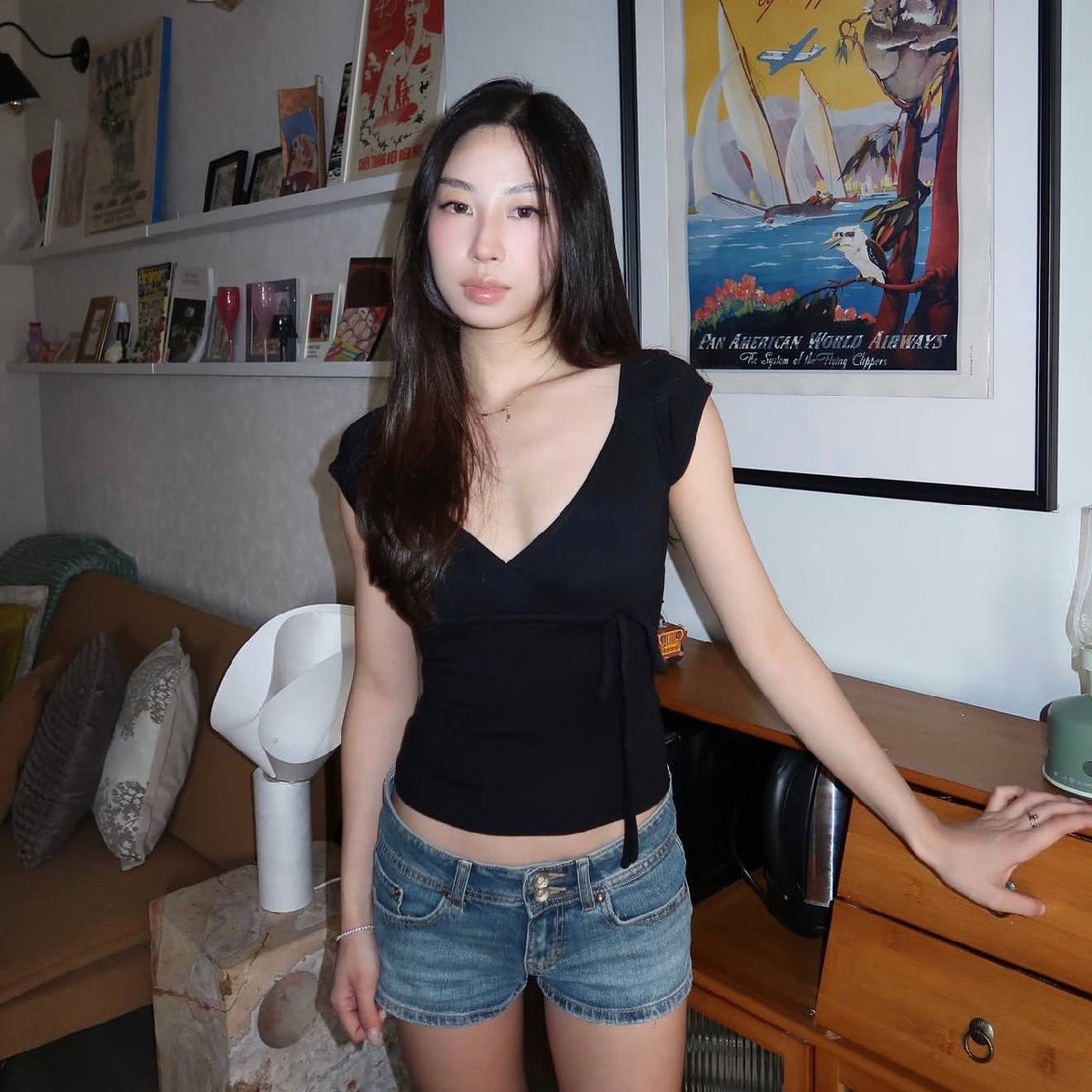 Lola Bow Top - Black
