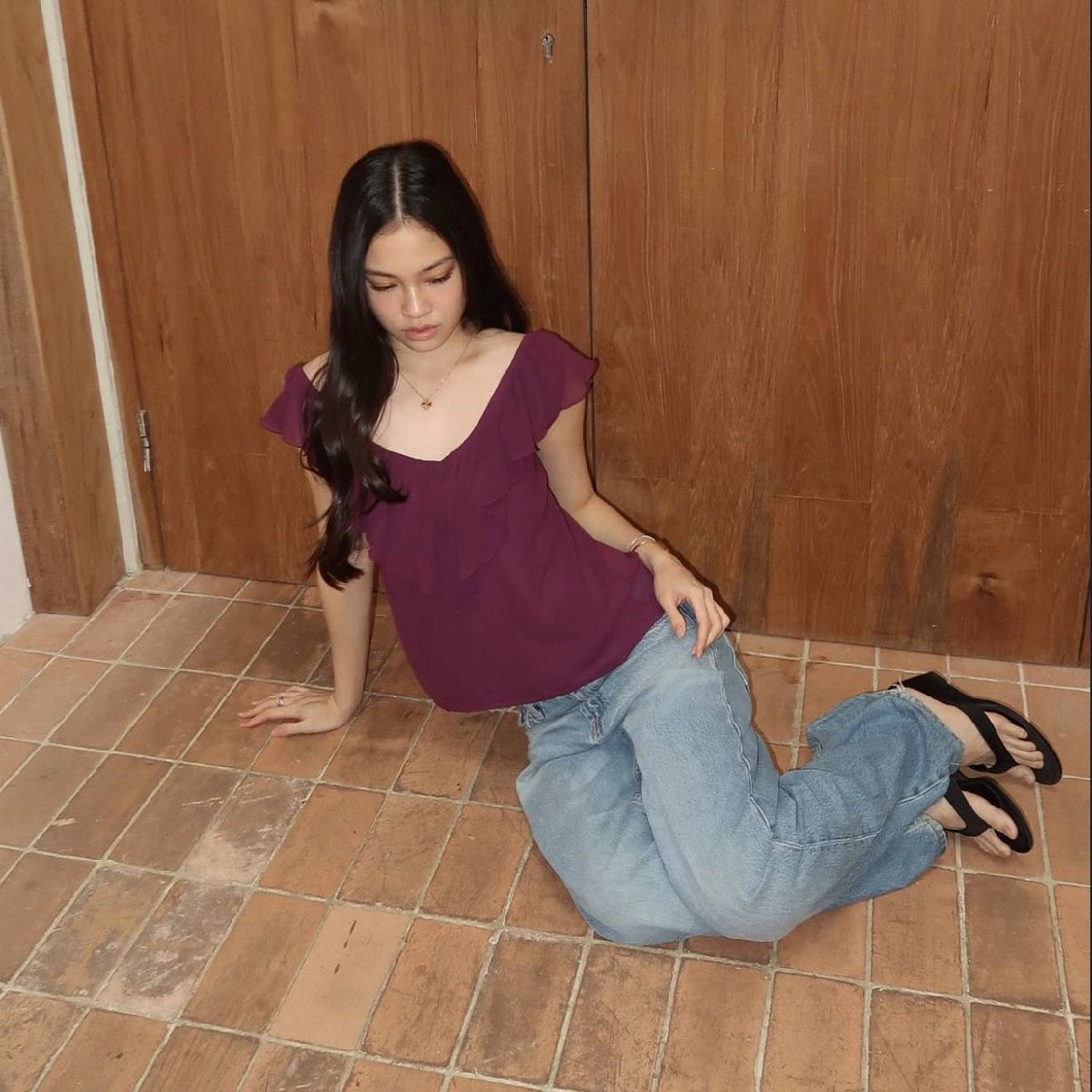 Frill Top - Plum