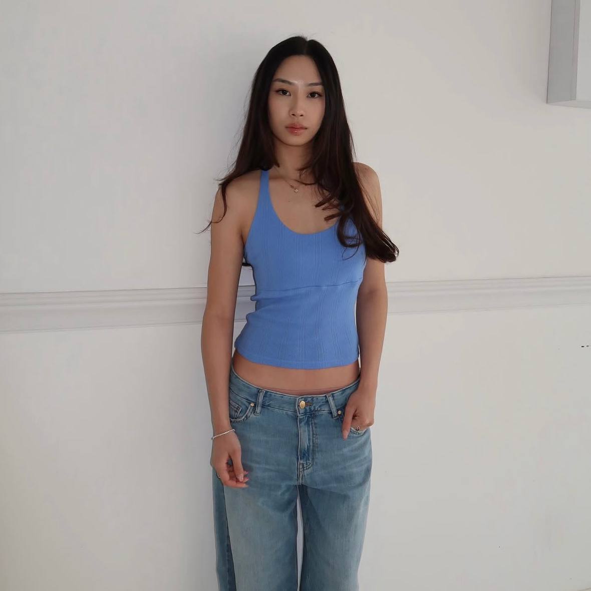 Pippa Pointelle Halter - Cobalt Blue