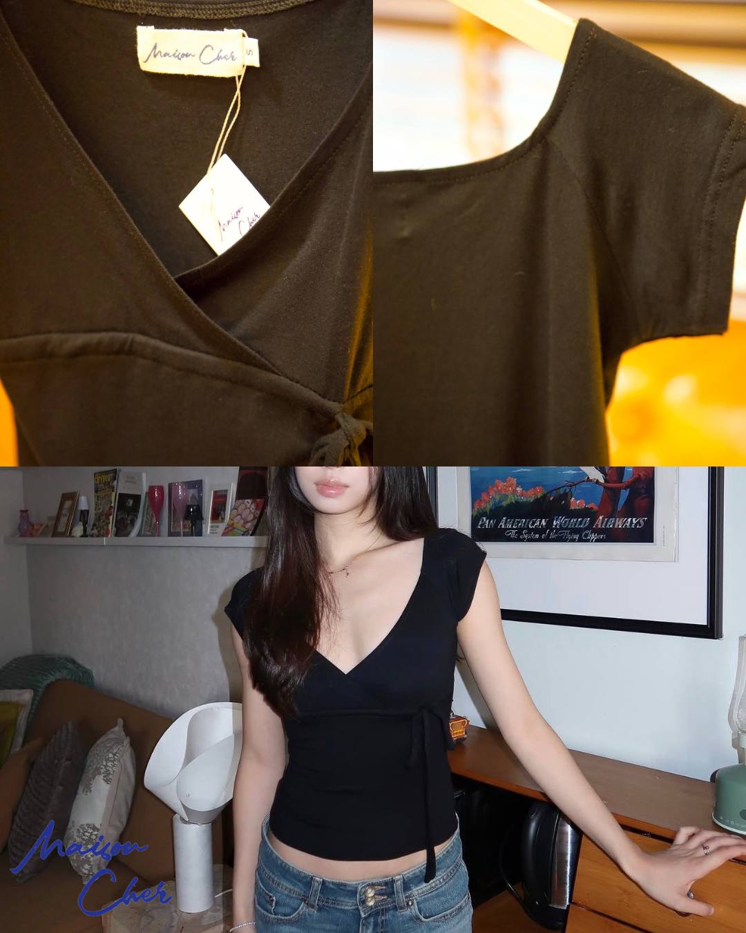 Lola Bow Top - Black
