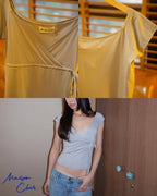 Lola Bow Top - Gray