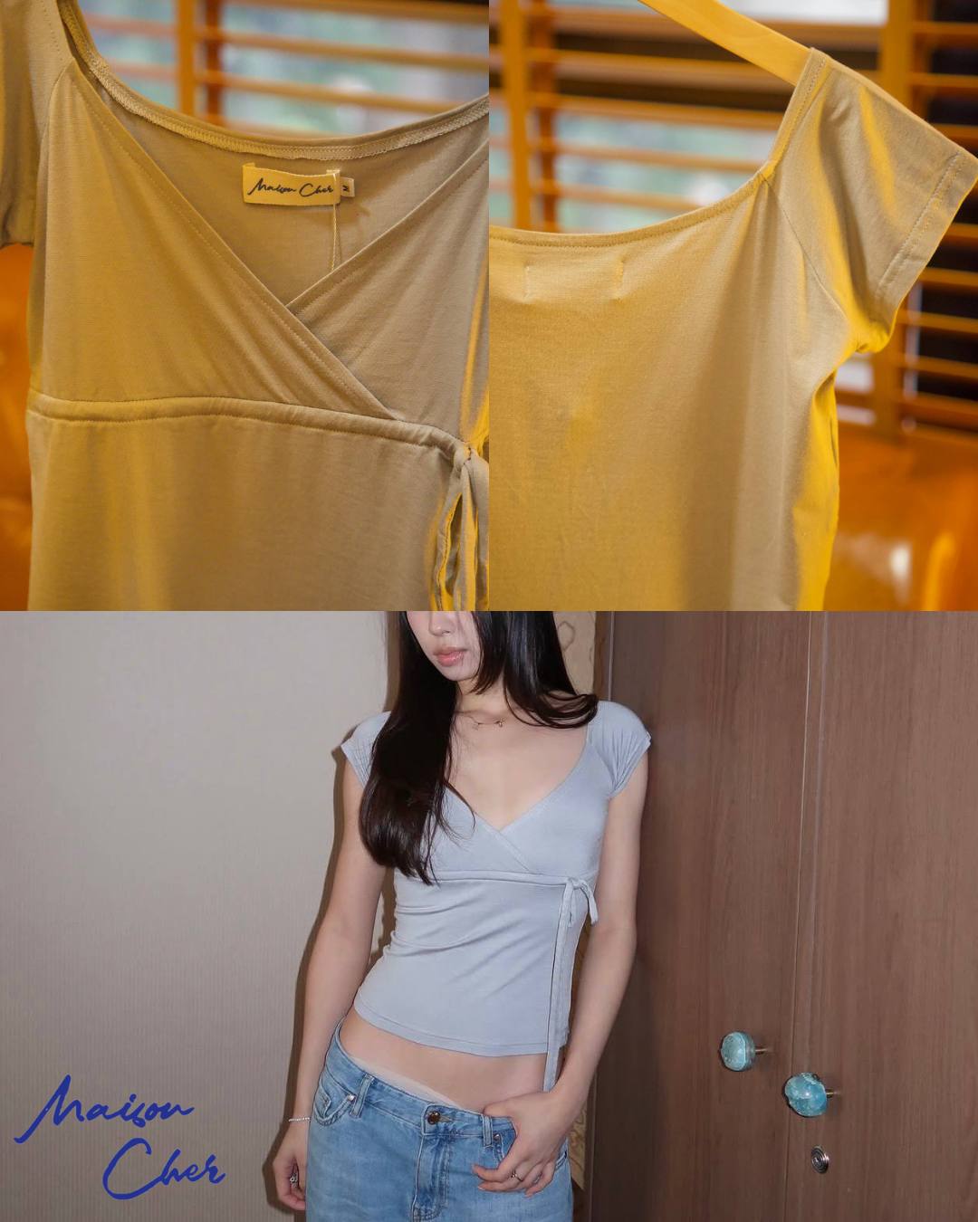 Lola Bow Top - Gray